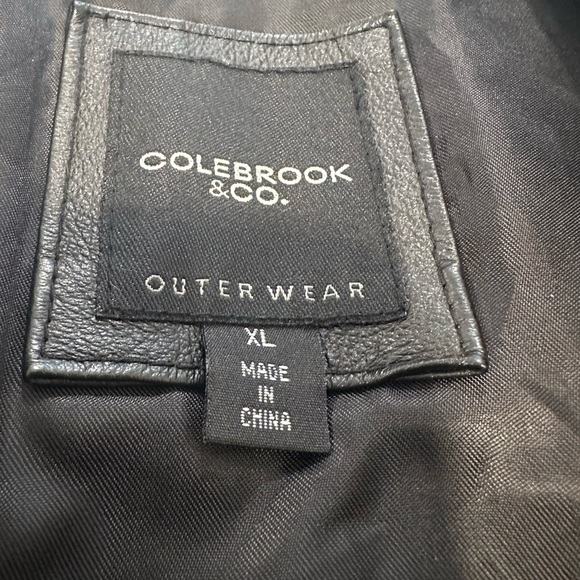 Colebrook Women's XL Black Leather Classic Mid Length Lined Coat Jacket. - Picture 7 of 14